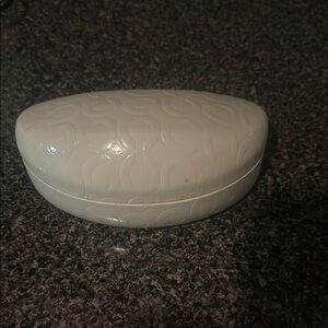 Coach Eyeglass Elegant White Textured Decorative case